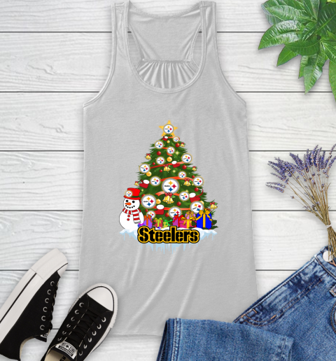 Pittsburgh Steelers Merry Christmas NFL Football Sports Racerback Tank