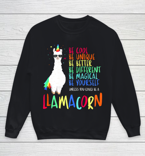 Funny Llamacorn Funny Cute Llama Unicorn Youth Sweatshirt