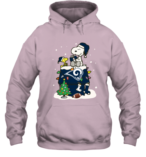 pr0w a happy christmas with los angeles rams snoopy hoodie 23 front light pink