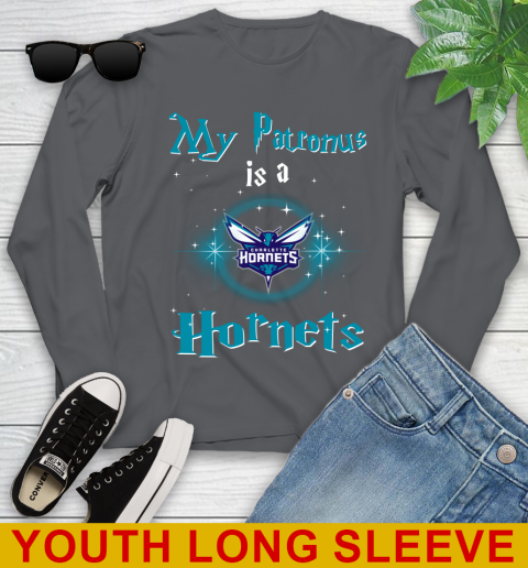 NBA Basketball Harry Potter My Patronus Is A Charlotte Hornets Youth Long Sleeve 9