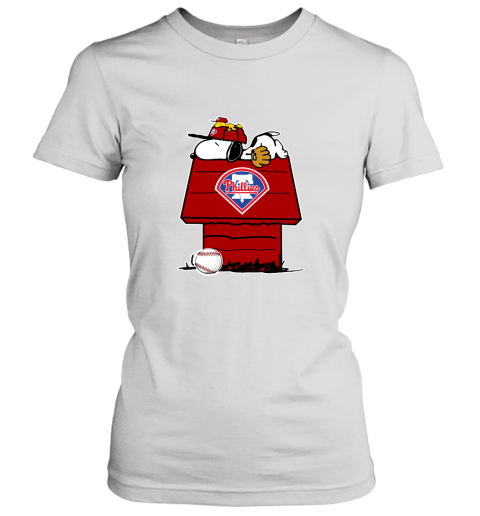 Philadelphia Phillies Snoopy And Woodstock Resting Together MLB Women's T-Shirt