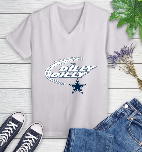 NFL Dallas Cowboys Dilly Dilly Football Sports Women's V-Neck T-Shirt