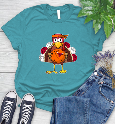 Chicago Bulls Turkey thanksgiving day Women's T-Shirt 12
