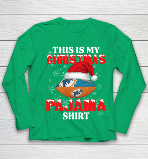 Miami Dolphins This Is My Christmas Pajama Shirt NFL Youth Long Sleeve 4