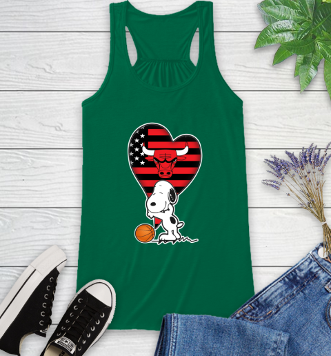 Chicago Bulls NBA Basketball The Peanuts Movie Adorable Snoopy Racerback Tank 7