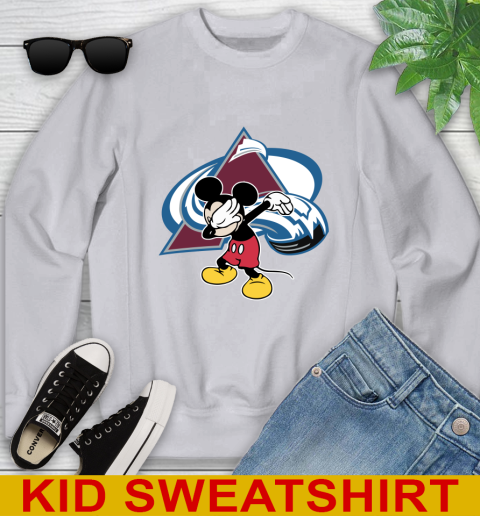 Colorado Avalanche NHL Hockey Dabbing Mickey Disney Sports Youth Sweatshirt 4
