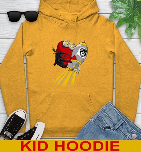 NBA Basketball Brooklyn Nets Deadpool Minion Marvel Shirt Youth Hoodie 2