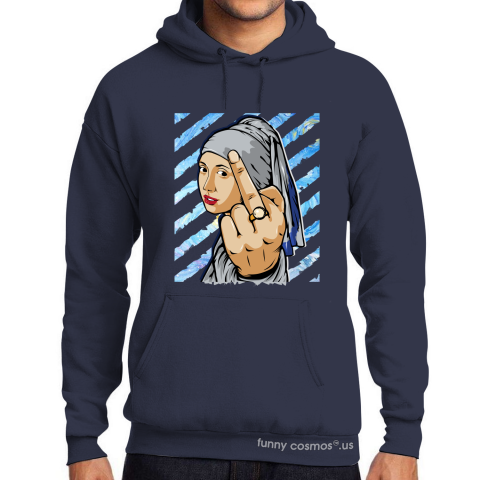 Air Jordan 1 Racer Blue Matching Sneaker Tshirt The girl With The Pearl Earing Middle Finger Gray and White Jordan Tshirt