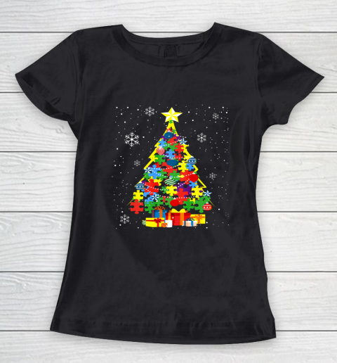 Autism Christmas Tree Gift For A Proud Autistic Person Women's T-Shirt