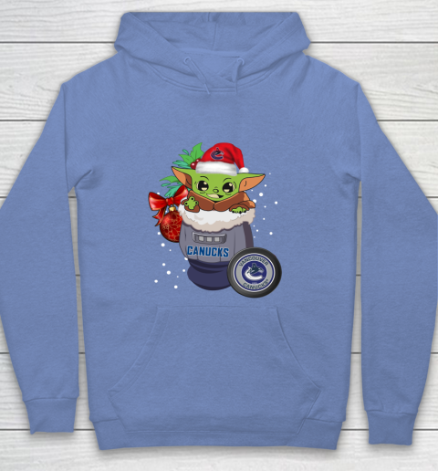 Vancouver Canucks Christmas Baby Yoda Star Wars Funny Happy NHL Youth Hoodie 10