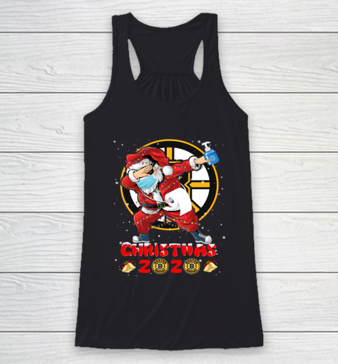 Boston Bruins Funny Santa Claus Dabbing Christmas 2020 NHL Racerback Tank