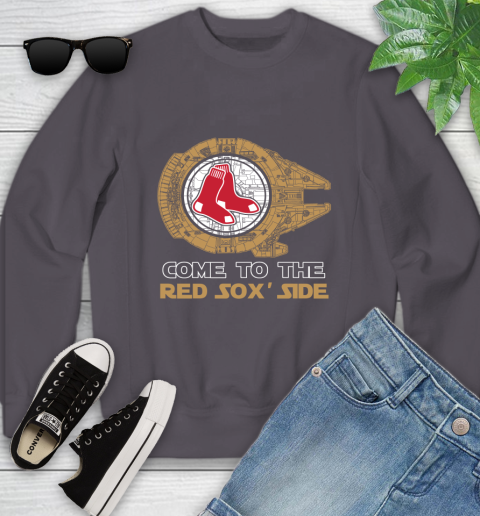 MLB Come To The Boston Red Sox Side Star Wars Baseball Sports Youth Sweatshirt 5