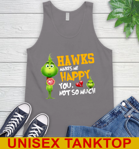 NBA Atlanta Hawks Makes Me Happy You Not So Much Grinch Basketball Sports Tank Top 6
