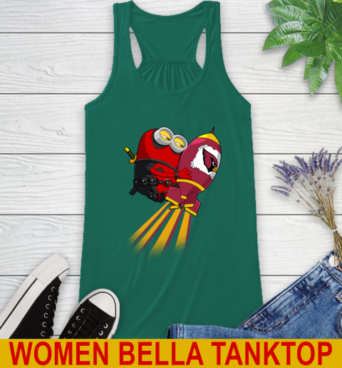 NFL Football Arizona Cardinals Deadpool Minion Marvel Shirt Racerback Tank 5