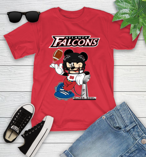 NFL Atlanta Falcons Mickey Mouse Disney Super Bowl Football T Shirt Youth T-Shirt 10