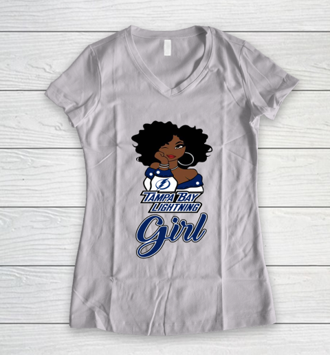 Tampa Bay Lightning Girl NHL Women's V-Neck T-Shirt 2