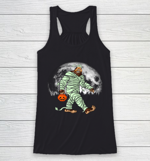 Bigfoot Mummy Costume Moon Halloween Funny Sasquatch DOTD Racerback Tank