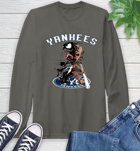 MLB New York Yankees Baseball Venom Groot Guardians Of The Galaxy Long Sleeve T-Shirt 8