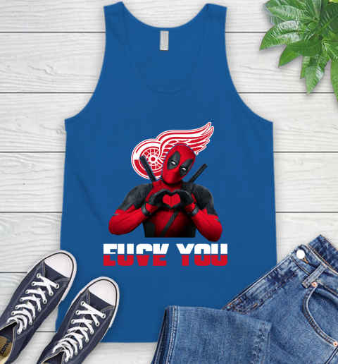 NHL Detroit Red Wings Deadpool Love You Fuck You Hockey Sports Tank Top 4