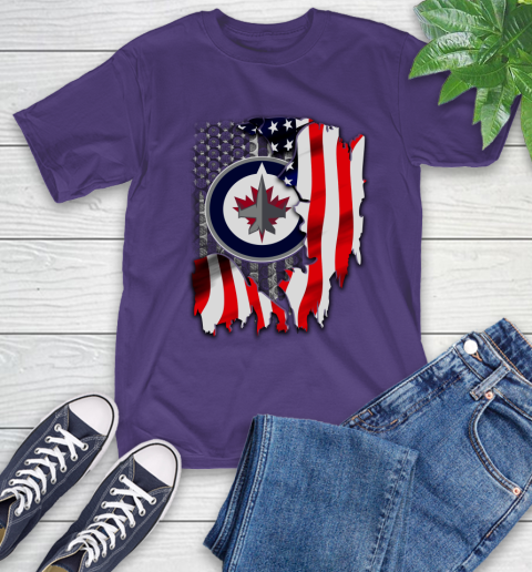 Winnipeg Jets NHL Hockey American Flag T-Shirt 5