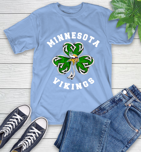 NFL Minnesota Vikings Three Leaf Clover St Patrick's Day Football Sports T-Shirt 12