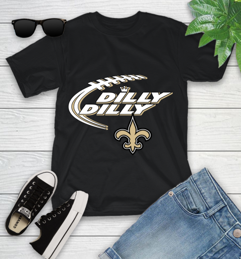 NFL New Orleans Saints Dilly Dilly Football Sports Youth T-Shirt 2