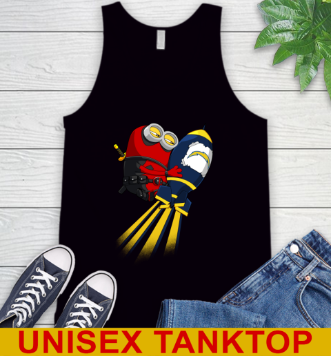 NFL Football Los Angeles Chargers Deadpool Minion Marvel Shirt Tank Top