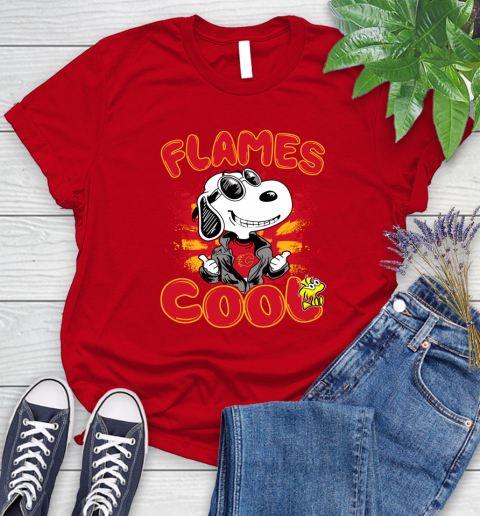 NHL Hockey Calgary Flames Cool Snoopy Shirt Women's T-Shirt 11