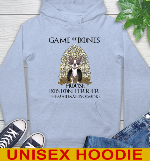 Game of bones house boston terrier dog the mailman is coming tshirt 18