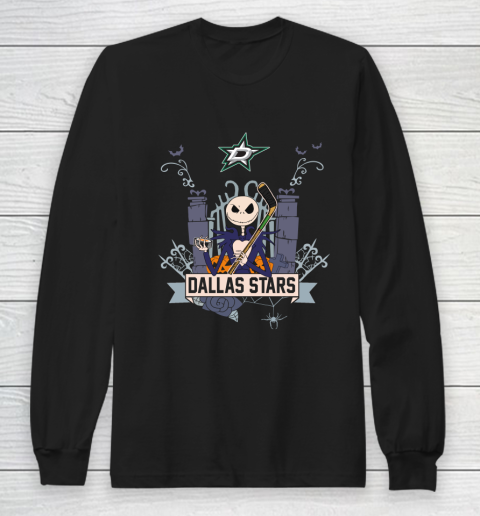 NHL Dallas Stars Hockey Jack Skellington Halloween Long Sleeve T-Shirt