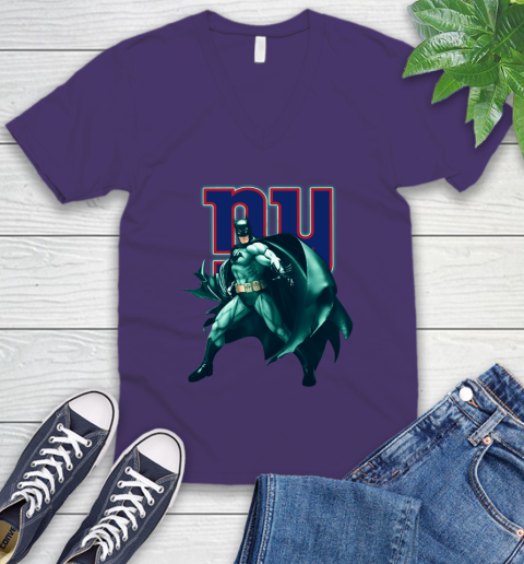 NFL Batman Football Sports New York Giants V-Neck T-Shirt 10