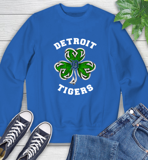 MLB Detroit Tigers Three Leaf Clover St Patrick's Day Baseball Sports Sweatshirt 9