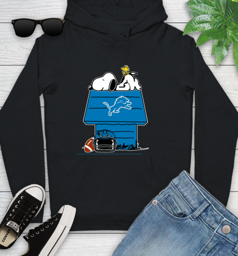 Detroit Lions NFL Football Snoopy Woodstock The Peanuts Movie Youth Hoodie 2