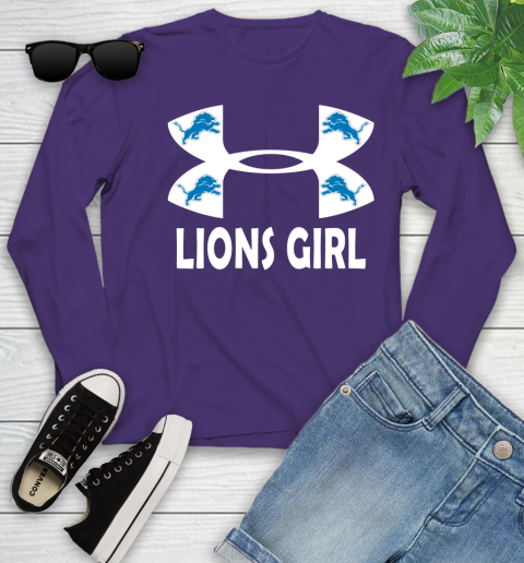 NFL Detroit Lions Girl Under Armour Football Sports Youth Long Sleeve 4