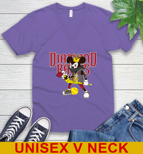 Arizona Diamondbacks MLB Baseball Mickey Peace Sign Sports V-Neck T-Shirt 9