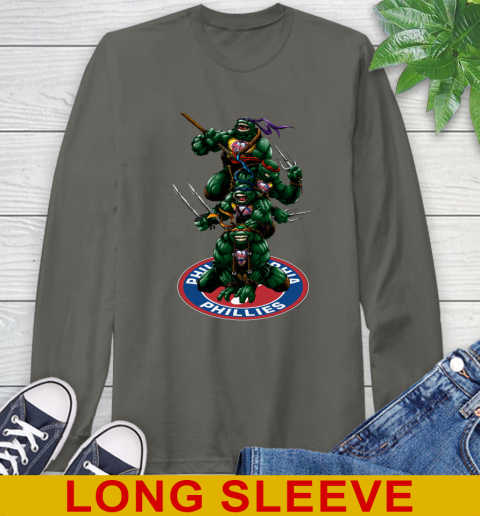 MLB Baseball Philadelphia Phillies Teenage Mutant Ninja Turtles Shirt Long Sleeve T-Shirt 8