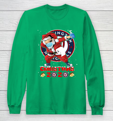 Washington Nationals Funny Santa Claus Dabbing Christmas 2020 MLB Long Sleeve T-Shirt 4
