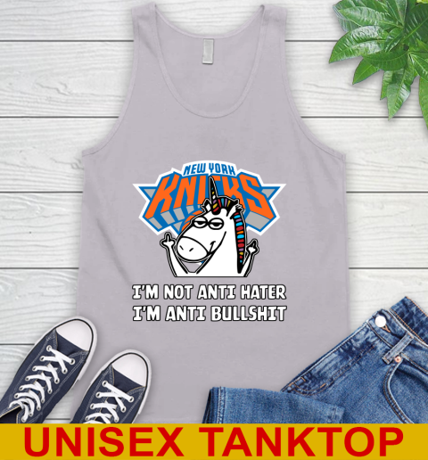 New York Knicks NBA Basketball Unicorn I'm Not Anti Hater I'm Anti Bullshit Tank Top 4