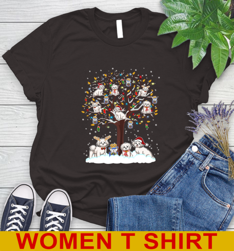 Maltese dog pet lover light christmas tree shirt 93