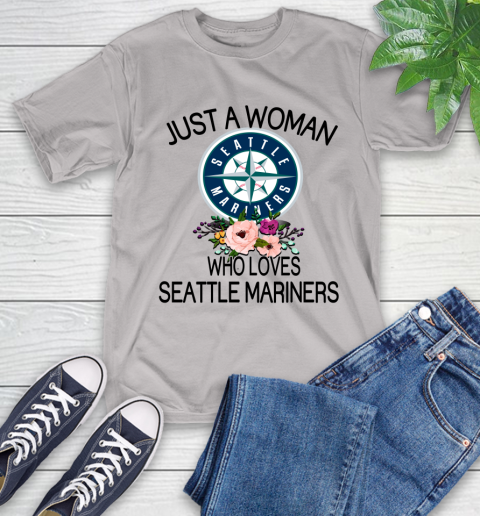 MLB Just A Woman Who Loves Seattle Mariners Baseball Sports T-Shirt 12