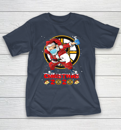 Boston Bruins Funny Santa Claus Dabbing Christmas 2020 NHL T-Shirt 3