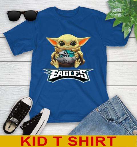 NFL Football Philadelphia Eagles Baby Yoda Star Wars Shirt Youth T-Shirt 9