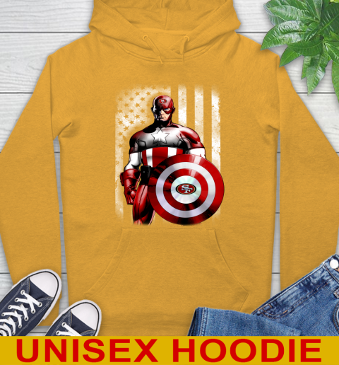 San Francisco 49ers NFL Football Captain America Marvel Avengers American Flag Shirt Hoodie 2