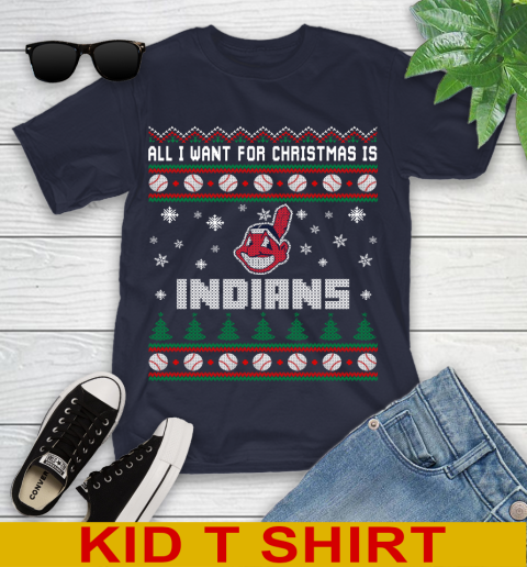 MLB All I Want For Christmas Is Cleveland Indians Baseball Sports 98
