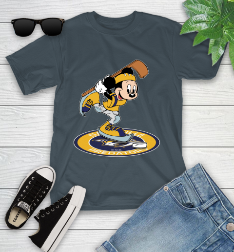 NHL Hockey Nashville Predators Cheerful Mickey Disney Shirt Youth T-Shirt 8