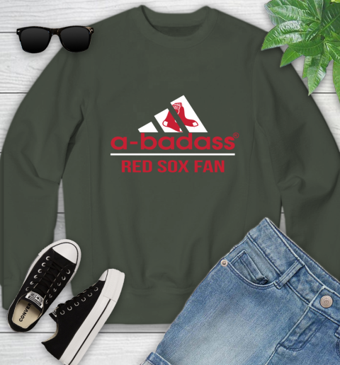 MLB A Badass Boston Red Sox Fan Adidas Baseball Sports Youth Sweatshirt 9
