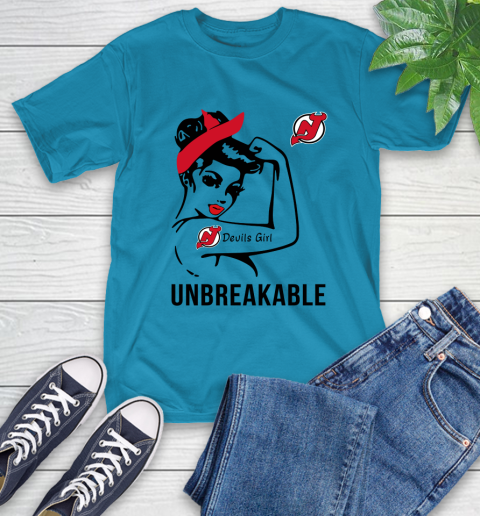 NHL New Jersey Devils Girl Unbreakable Hockey Sports T-Shirt 7
