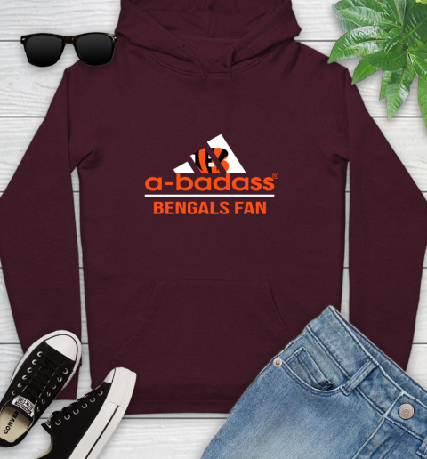 NFL A Badass Cincinnati Bengals Fan Adidas Football Sports 1 Youth Hoodie 7