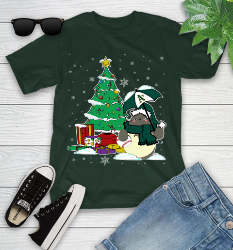 Oakland Athletics MLB Baseball Cute Tonari No Totoro Christmas Sports Youth T-Shirt 5