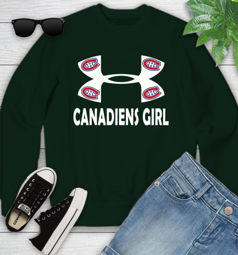 NHL Montreal Canadiens Girl Under Armour Hockey Sports Youth Sweatshirt 9